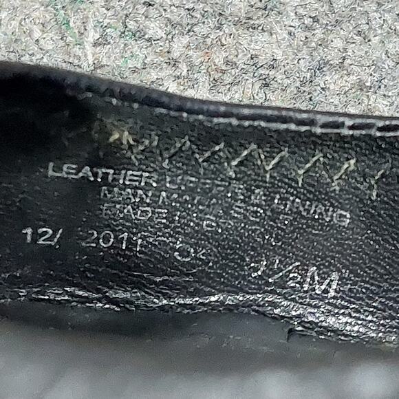 Tory Burch Selma Open Toe Wedge Women's Size 9.5 Black Leather Slip-On Designer - Picture 9 of 9